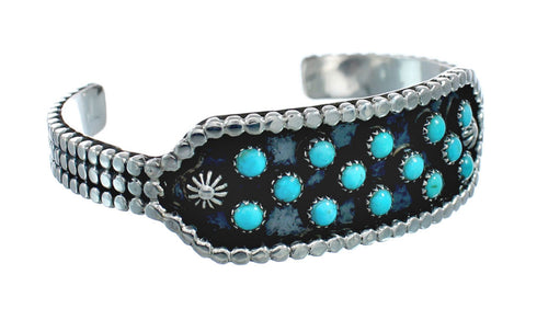 Navajo Turquoise Multistone Sterling Silver Cuff Bracelet JX128684